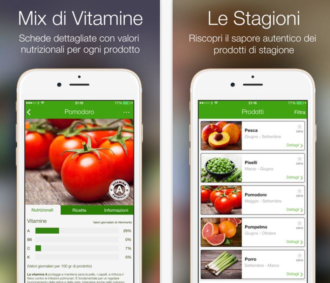 NaturMia, l’app per conoscere frutta e verdura di stagione